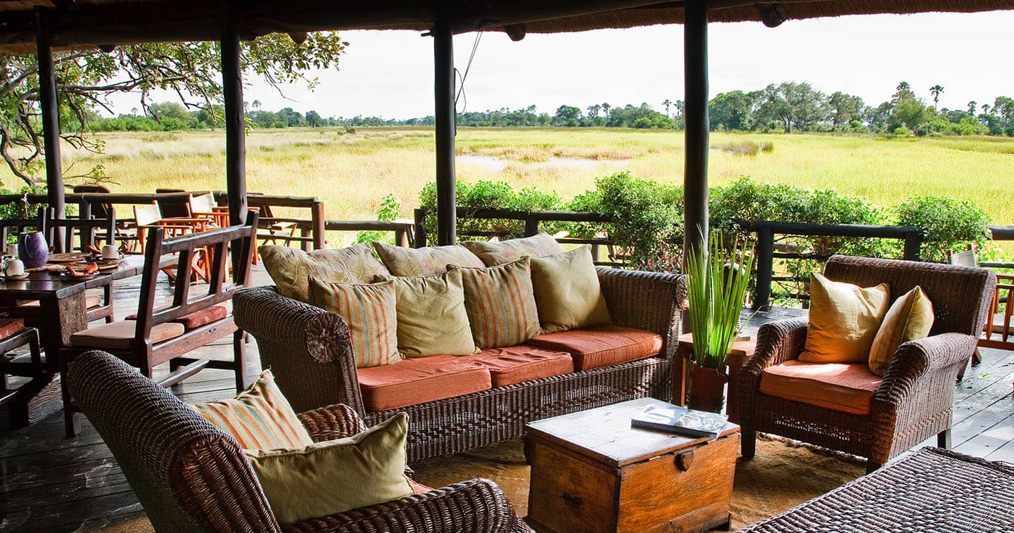 Lounge at Delta Camp in the Okavango Delta