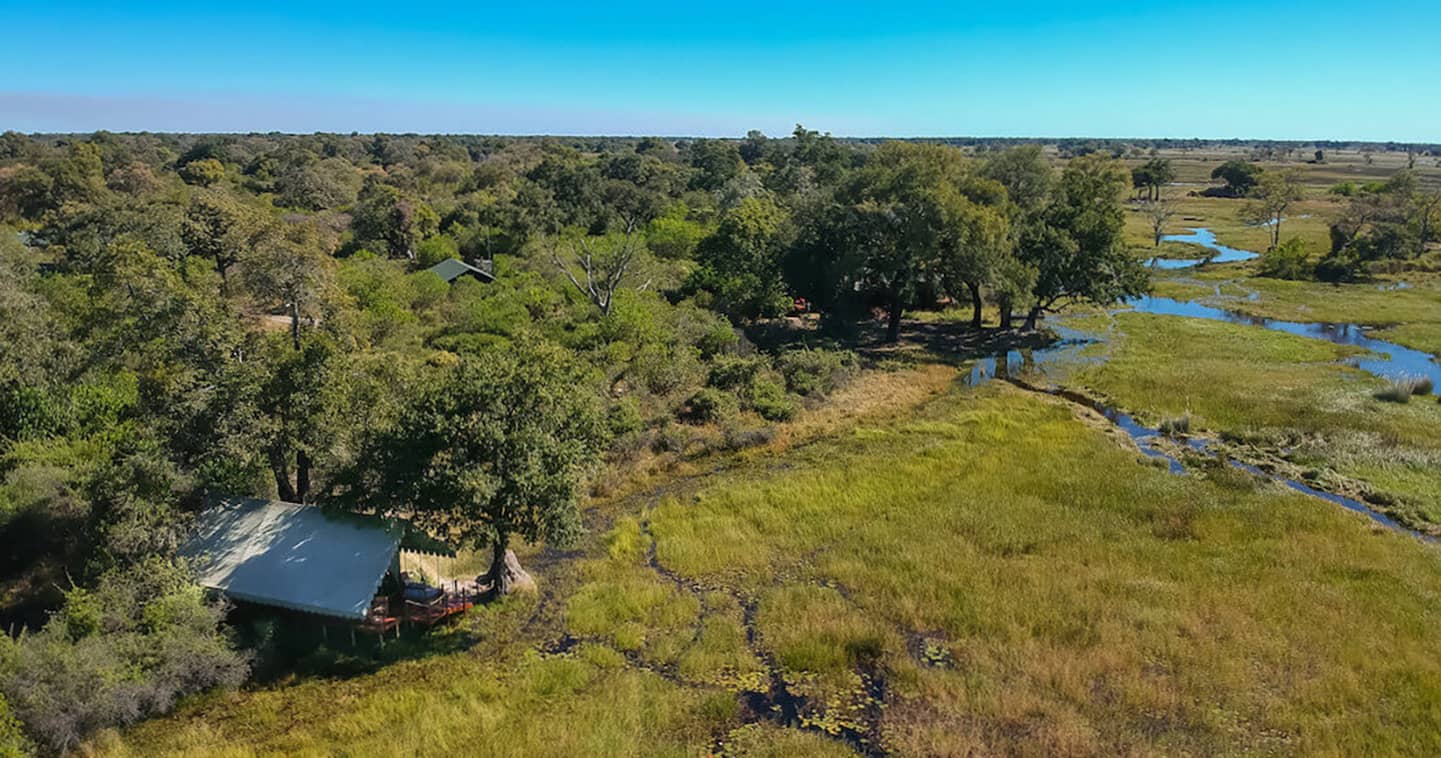 Aerial view vo Okavango Duke's Camp
