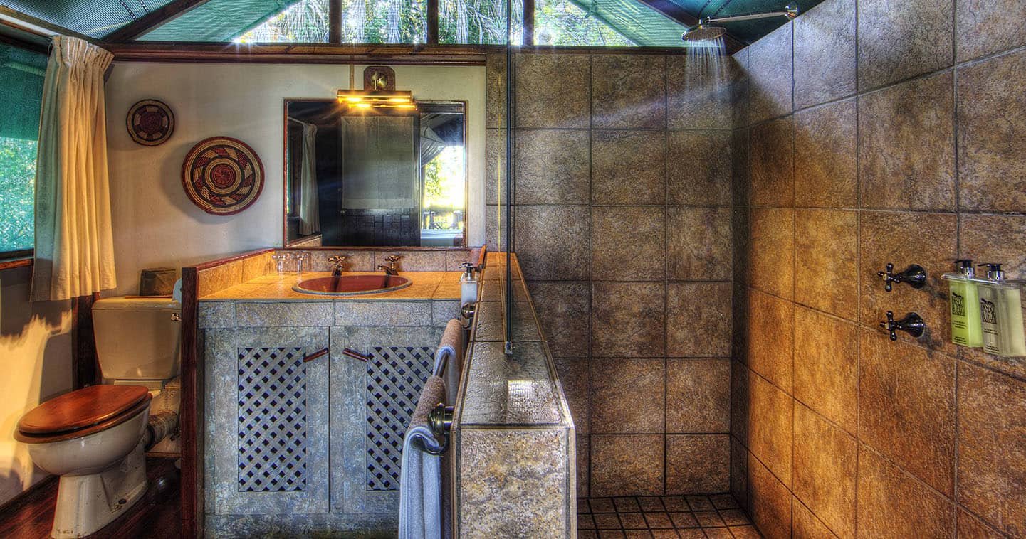 Luxury Bathroom at Camp Okavango in the Okavango Delta in Botswana