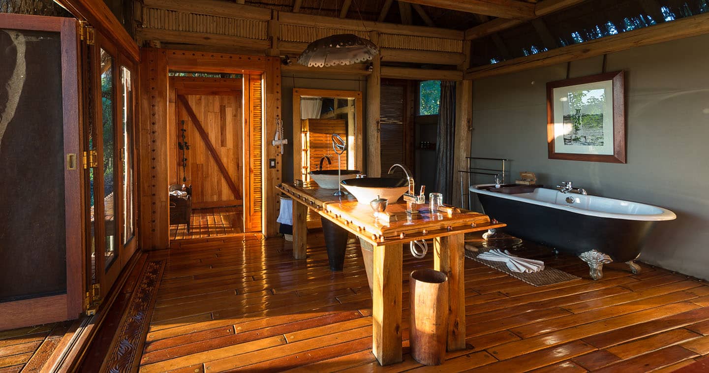 Luxury Bathroom at Jao Camp in the Okavango Delta