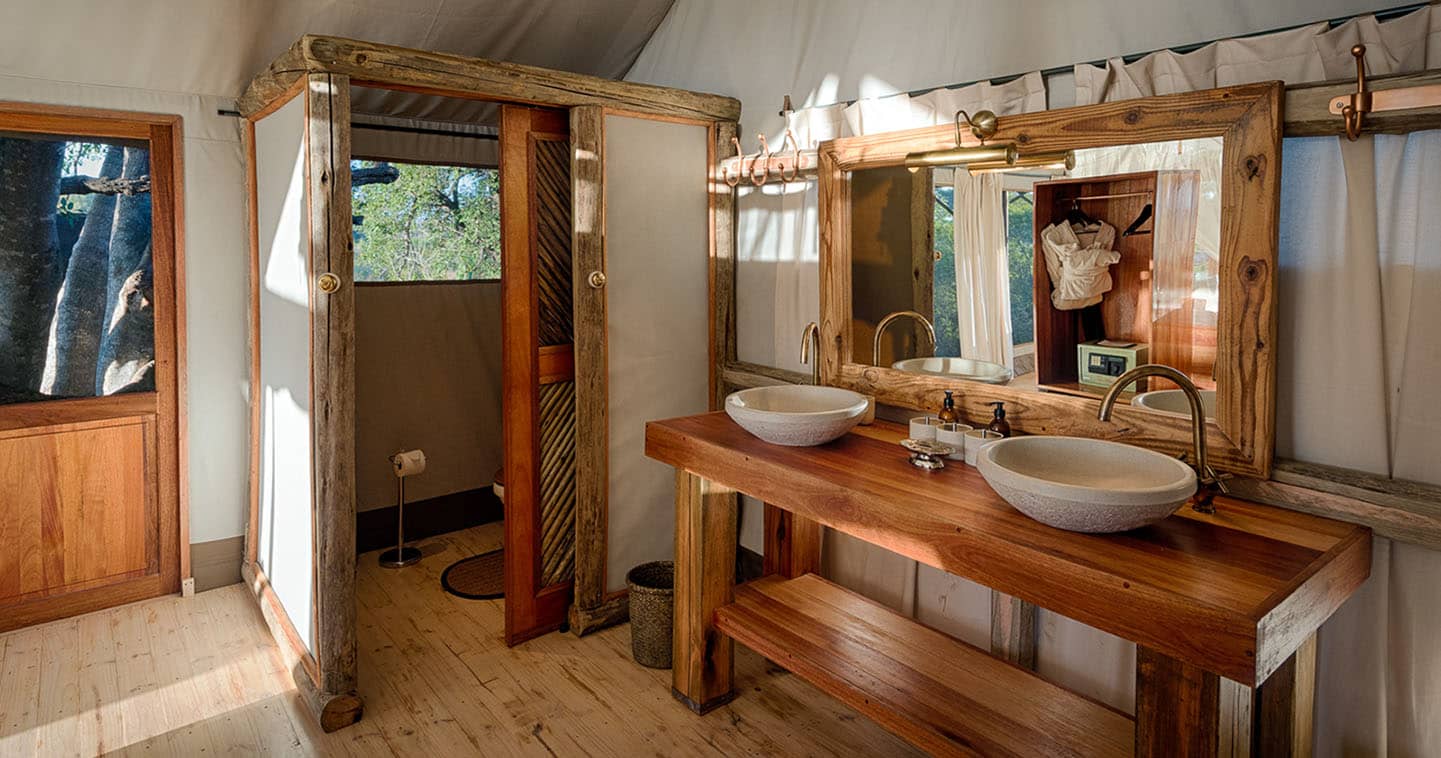 Luxury Bathroom at Little Tubu in the Okavango Delta in Botswana