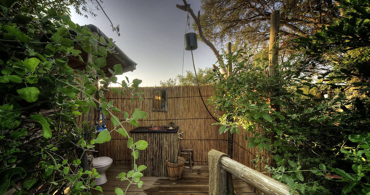 Luxury Bathroom at Oddballs Enclave in the Okavango Delta in Botswana