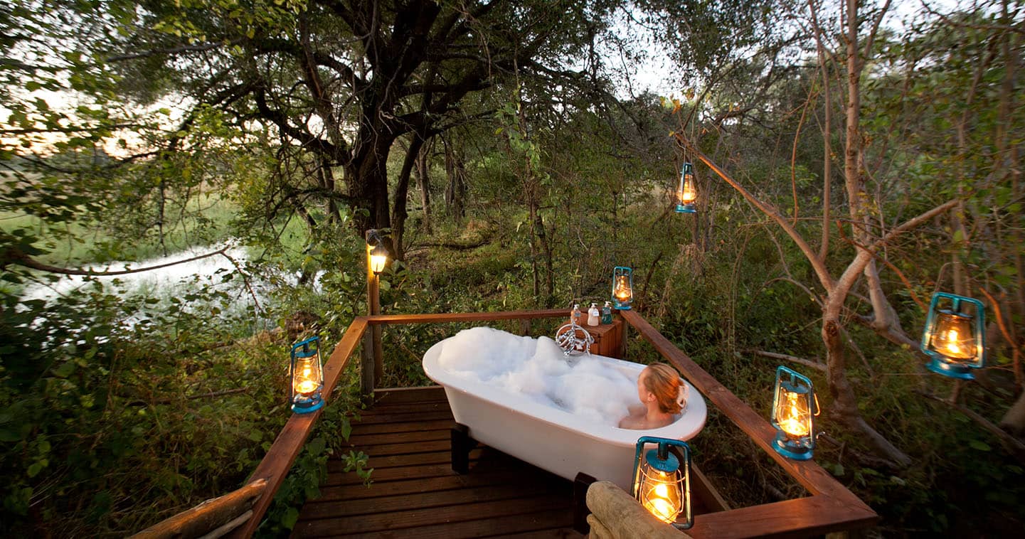 Luxury Bathroom at Pom Pom Camp in the Okavango Delta in Botswana
