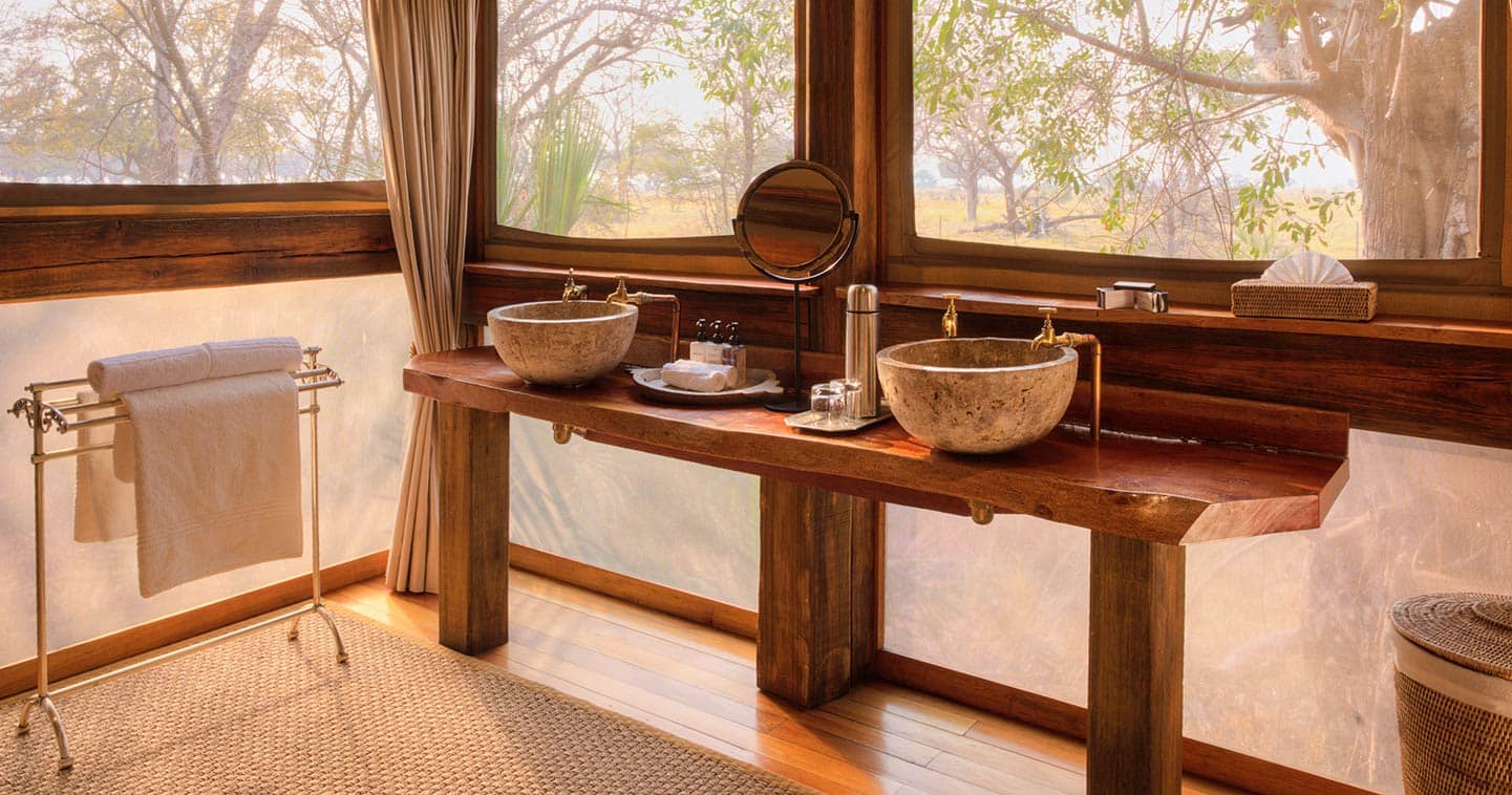 Luxury Bathroom at Camp Okavango in the Okavango Delta in Botswana