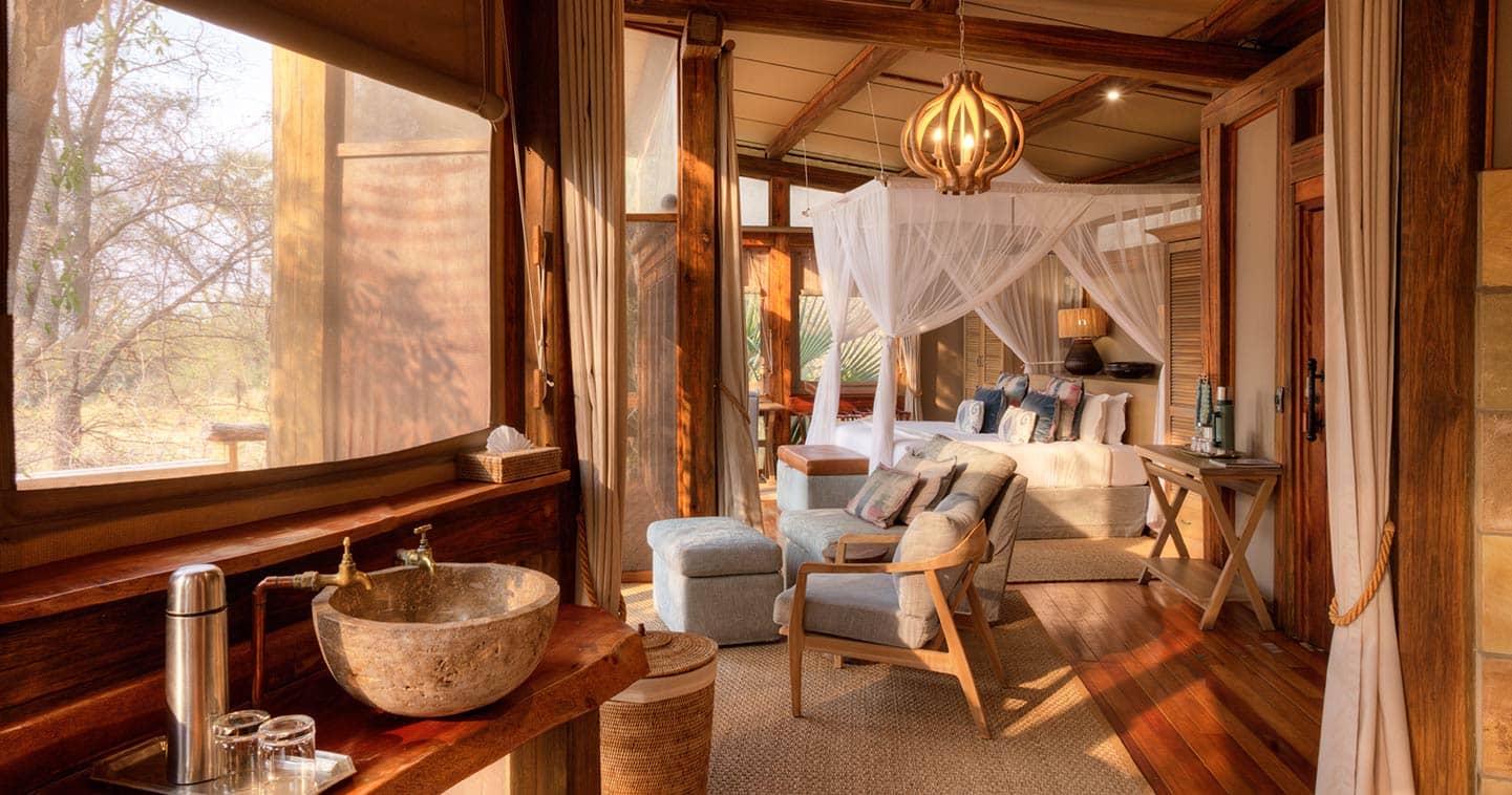 Room interior at Camp Okavango