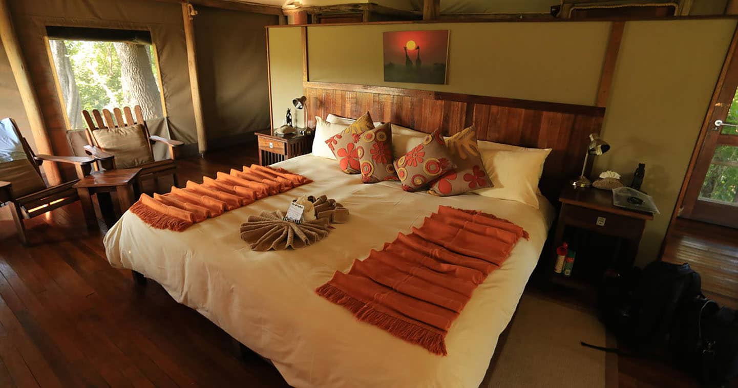 Bedroom at Little Kwara Camp in the Okavango Delta