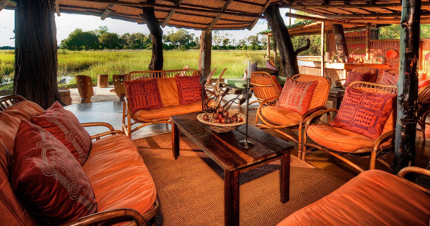 Lounge at the Oddballs Camp in Okavango Delta