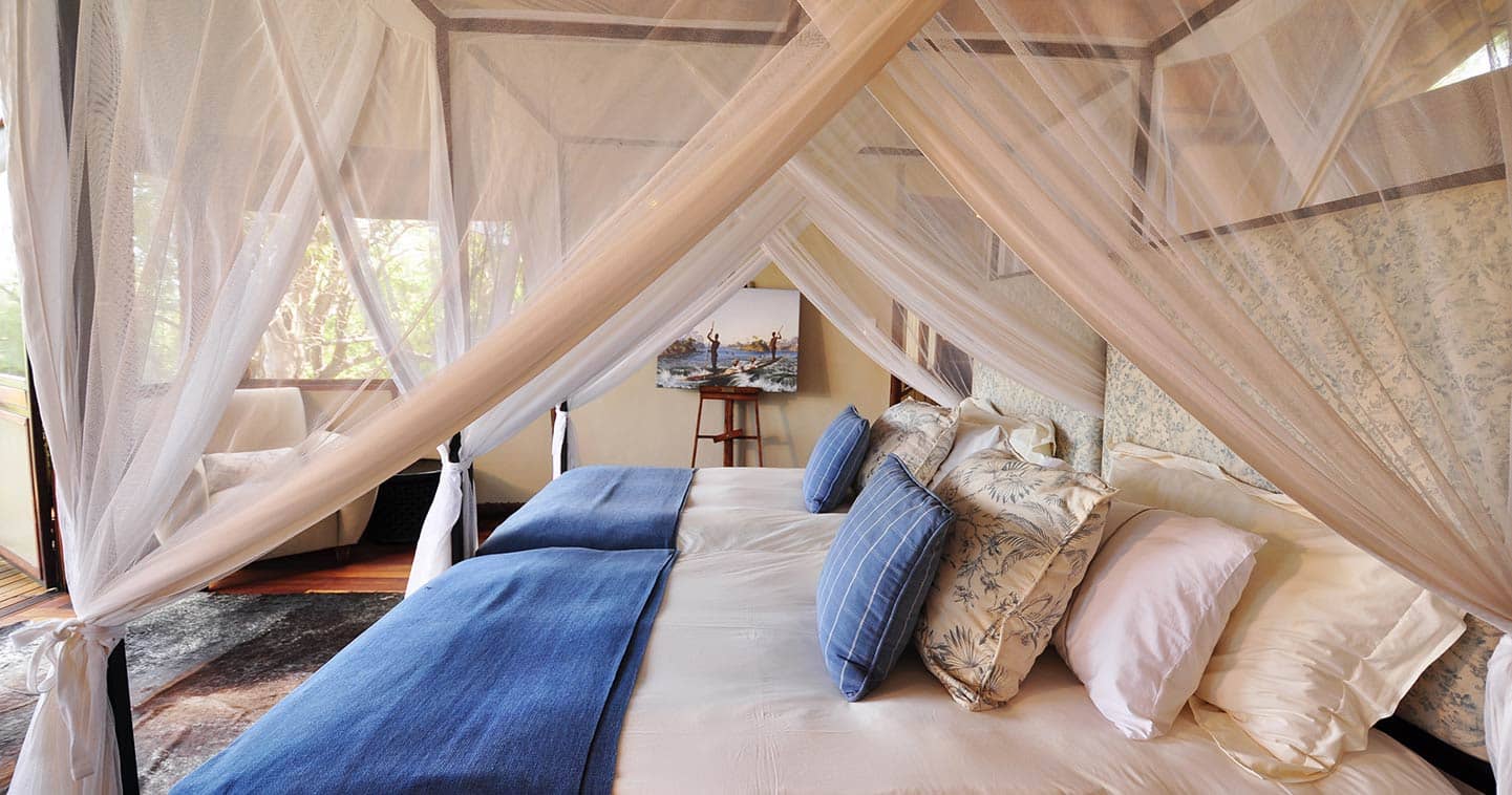 Enjoy the Luxury Bedroom at Sanctuary Baines Camp in the Okavango Delta