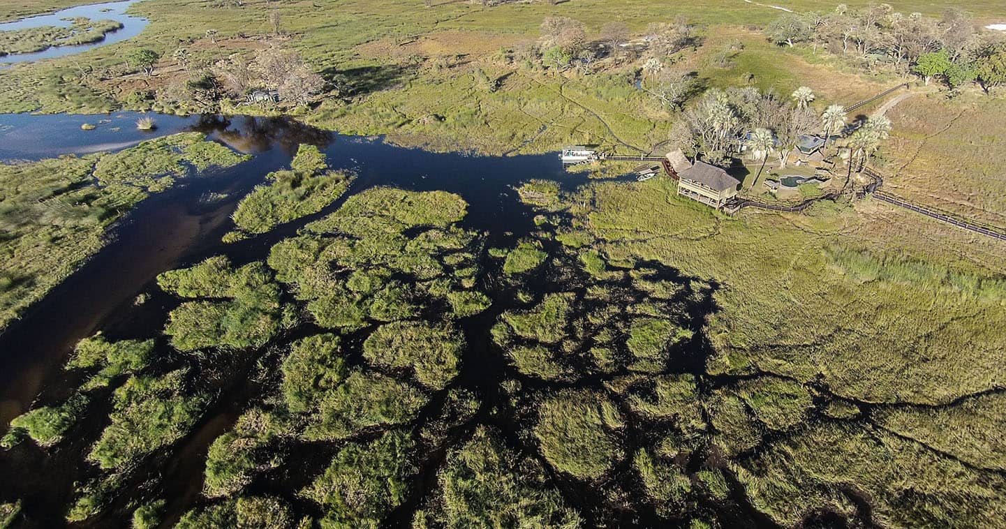 Luxury Lodge Accommodation at Gunns Camp in the Okavango Delta