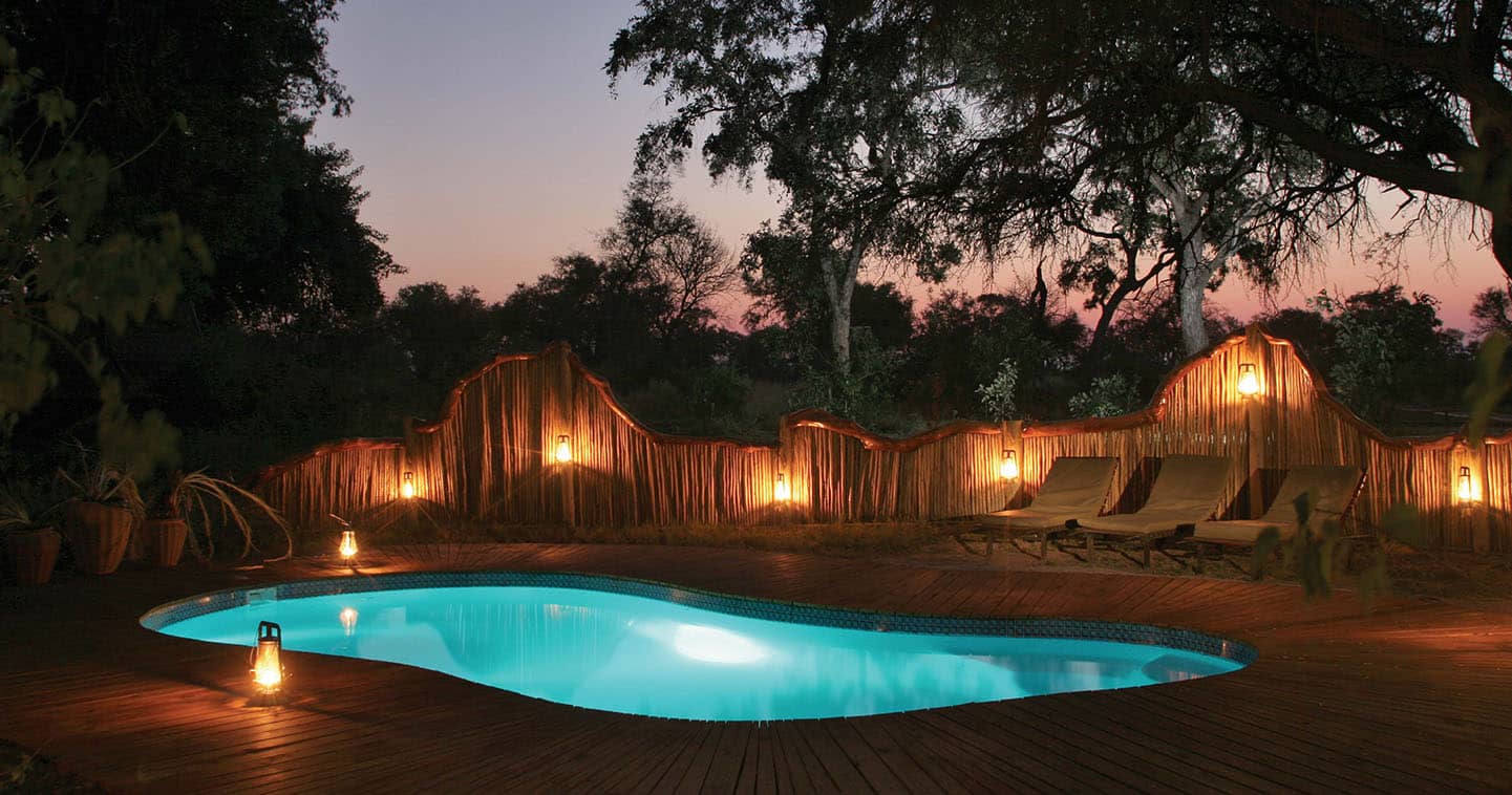 The pool at Pom Pom Camp in  Okavango Delta in Botswana