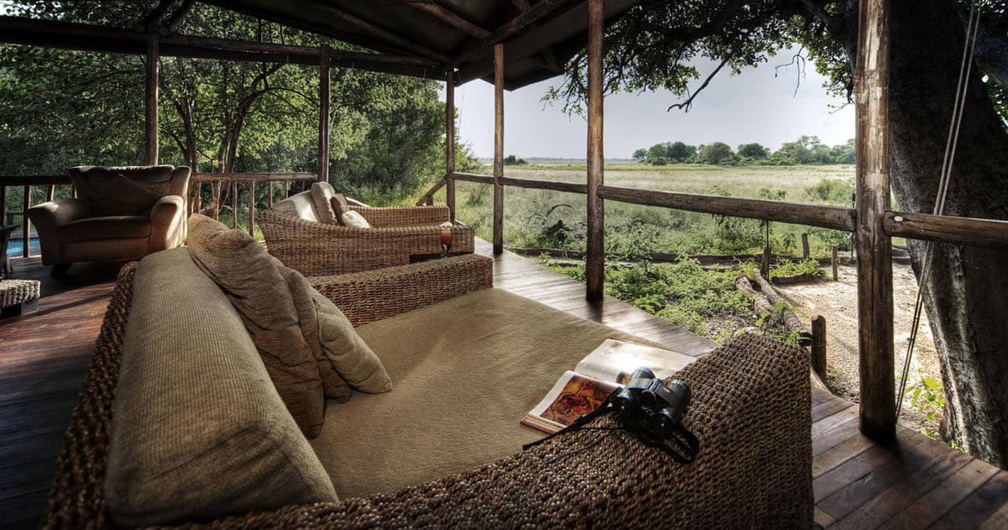 Little Kwara Camp Main Deck in the Okavango Delta