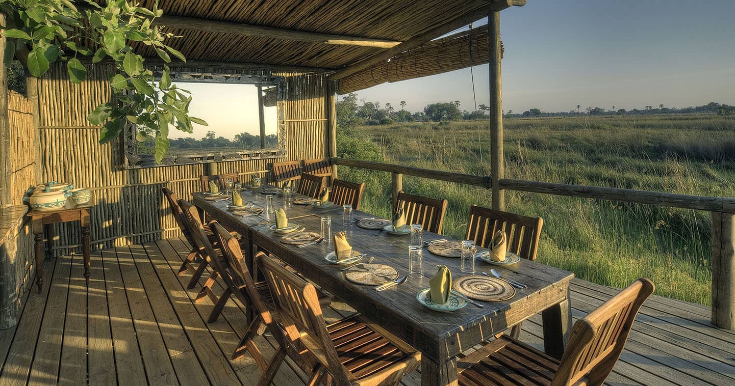 Dining at Oddballs Enclave in Okavango Delta