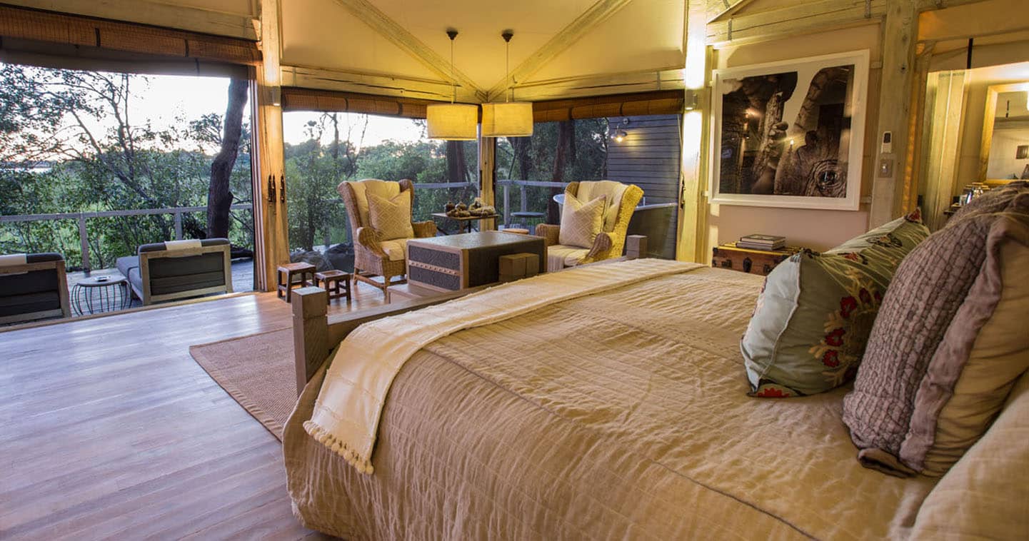 Bedroom at Abu Camp in the Okavango Delta