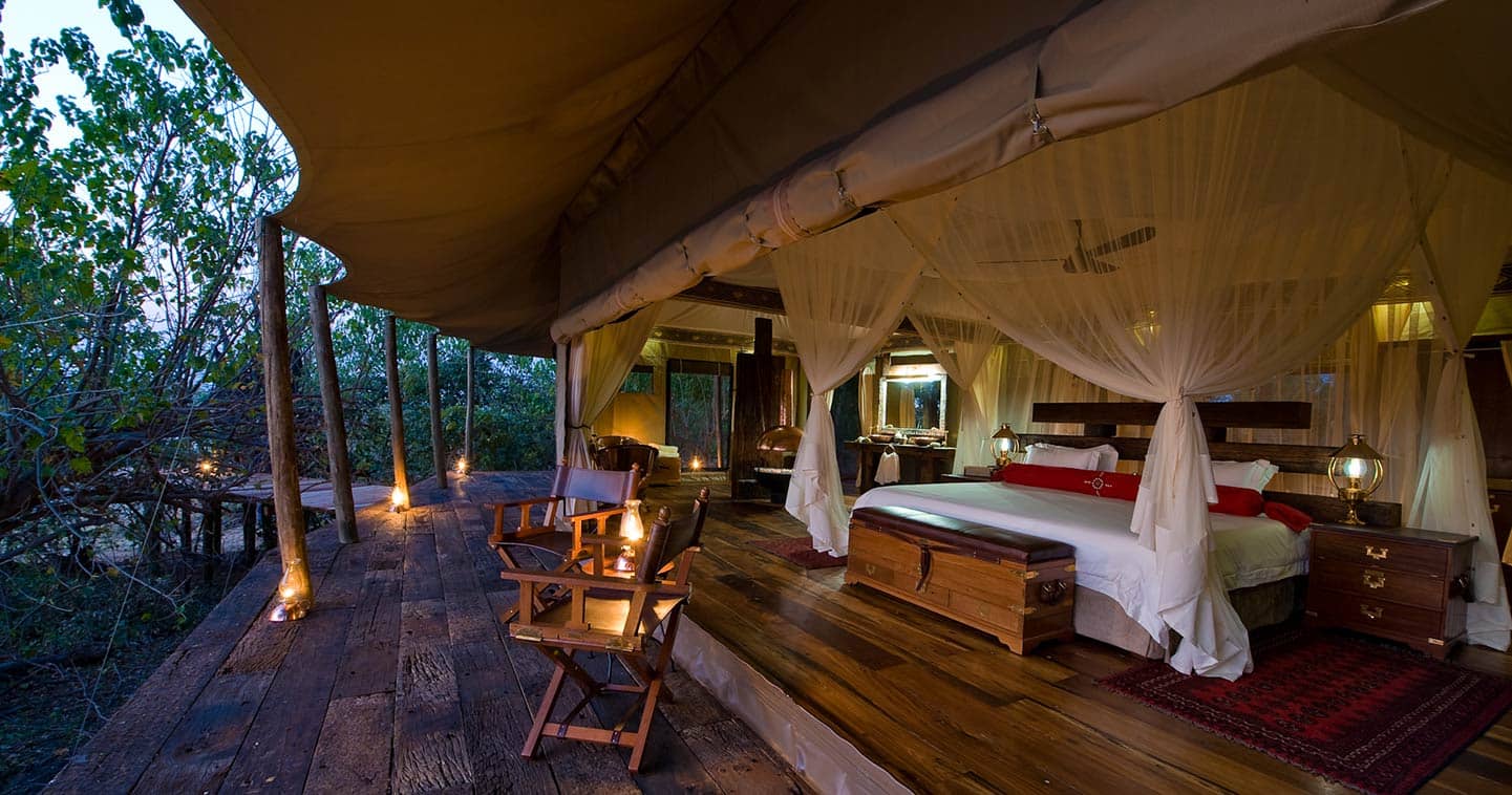 Bedroom at Zarafa Camp in the Okavango Delta