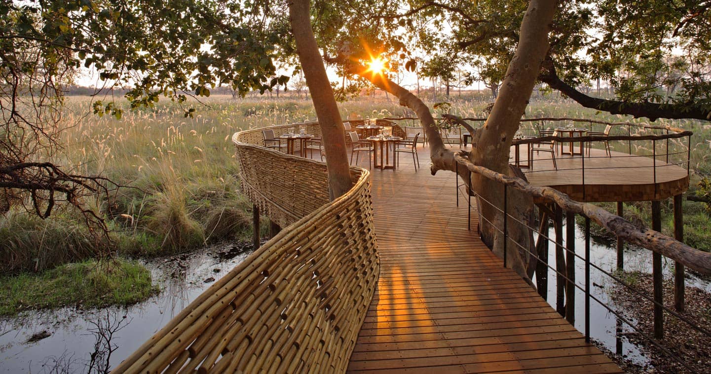 Sandibe Okavango Safari Lodge Dining in Okavango Delta