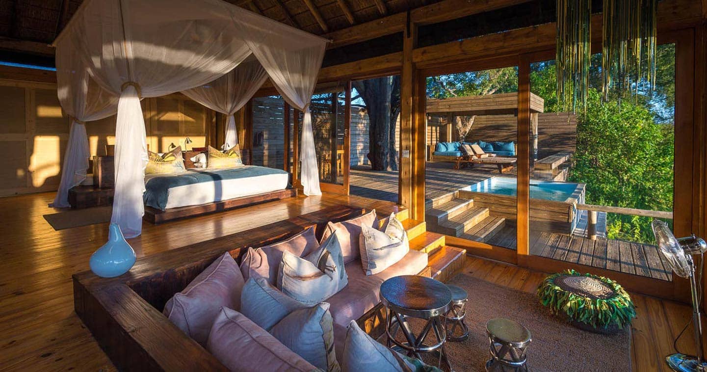 Luxury Bedroom in Vumbura Plains Camp in the Okavango
