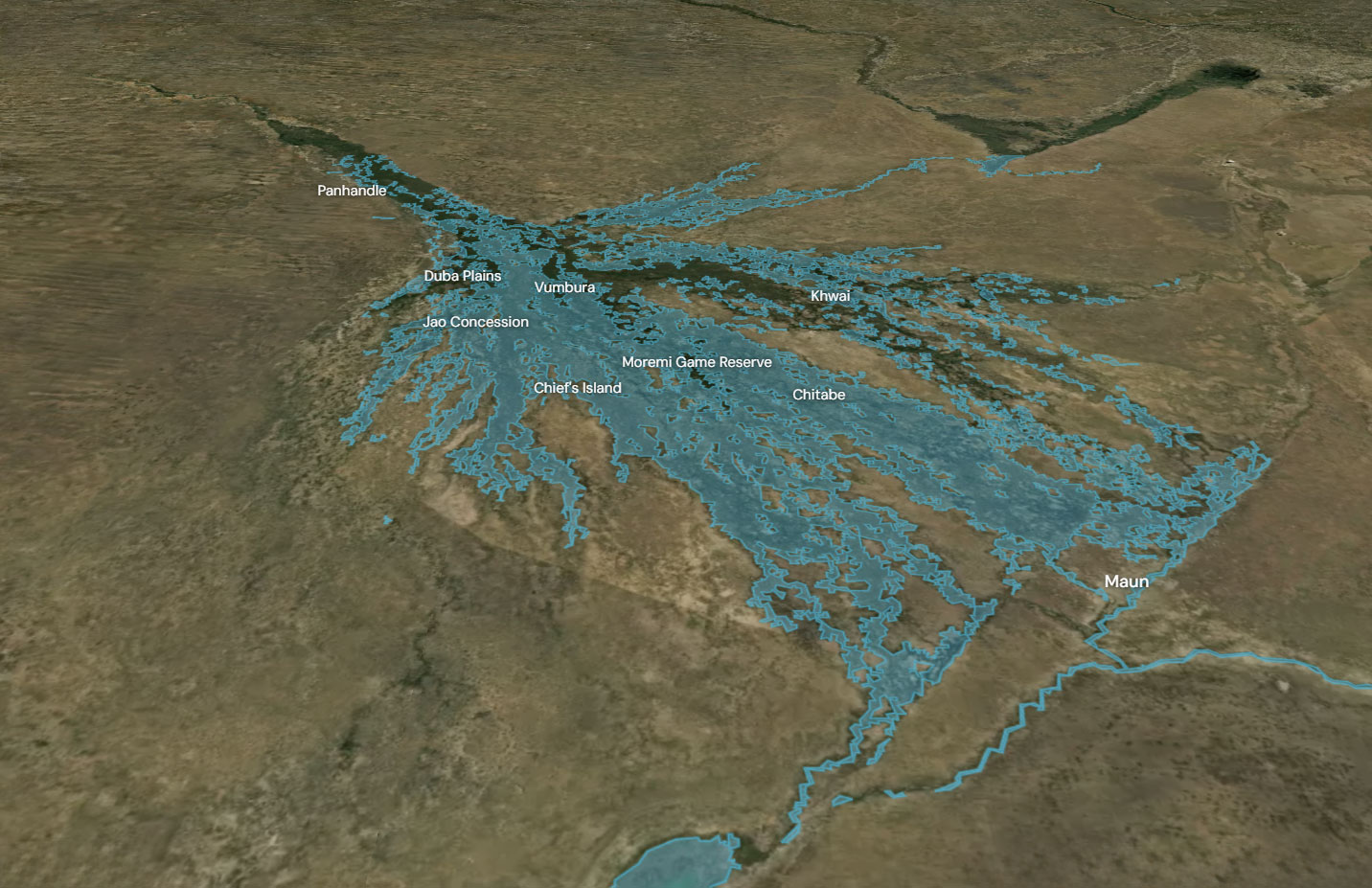 Okavango Delta flood cycle map preview